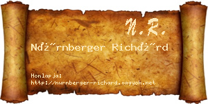 Nürnberger Richárd névjegykártya