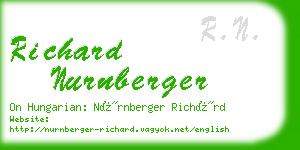 richard nurnberger business card